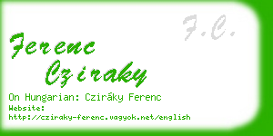 ferenc cziraky business card